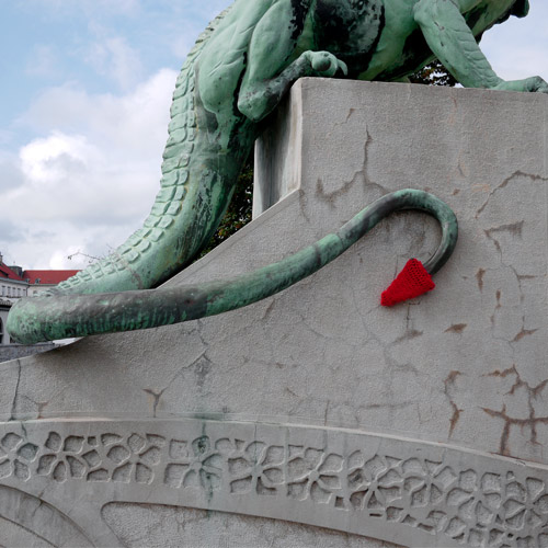 Dragon's tail. Dragon Bridge, Ljubljana, Slovenia.